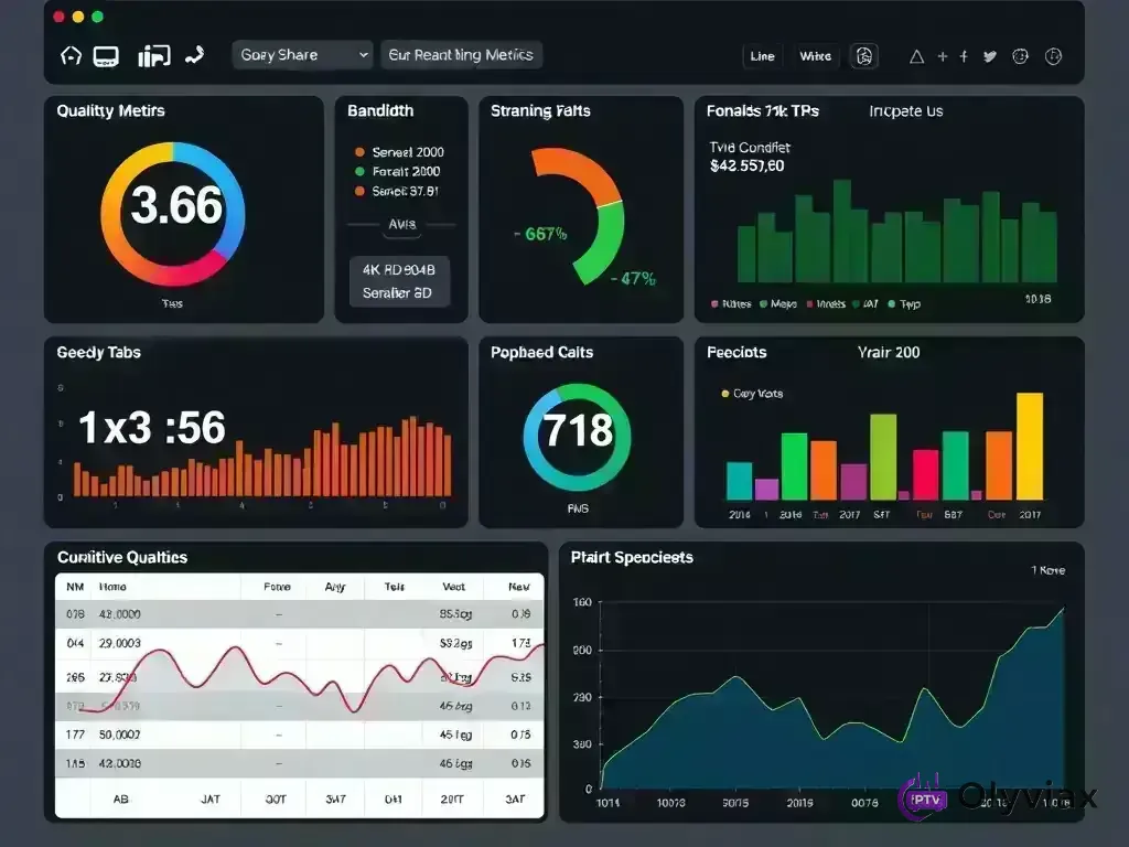 Dashboard showing streaming quality metrics and performance